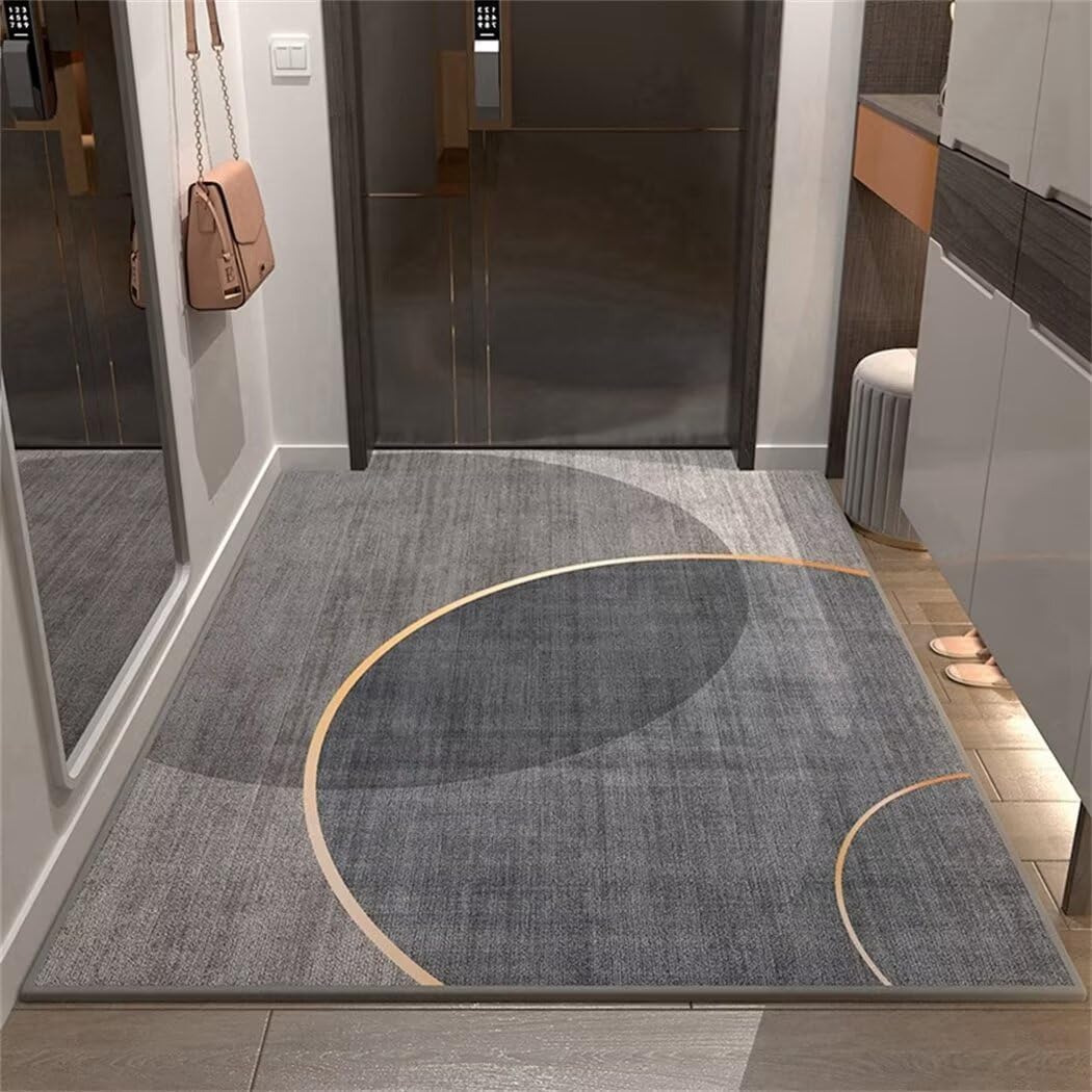 Tapis de salon antidérapant et résistant aux taches 120x180cm gris à poils courts
