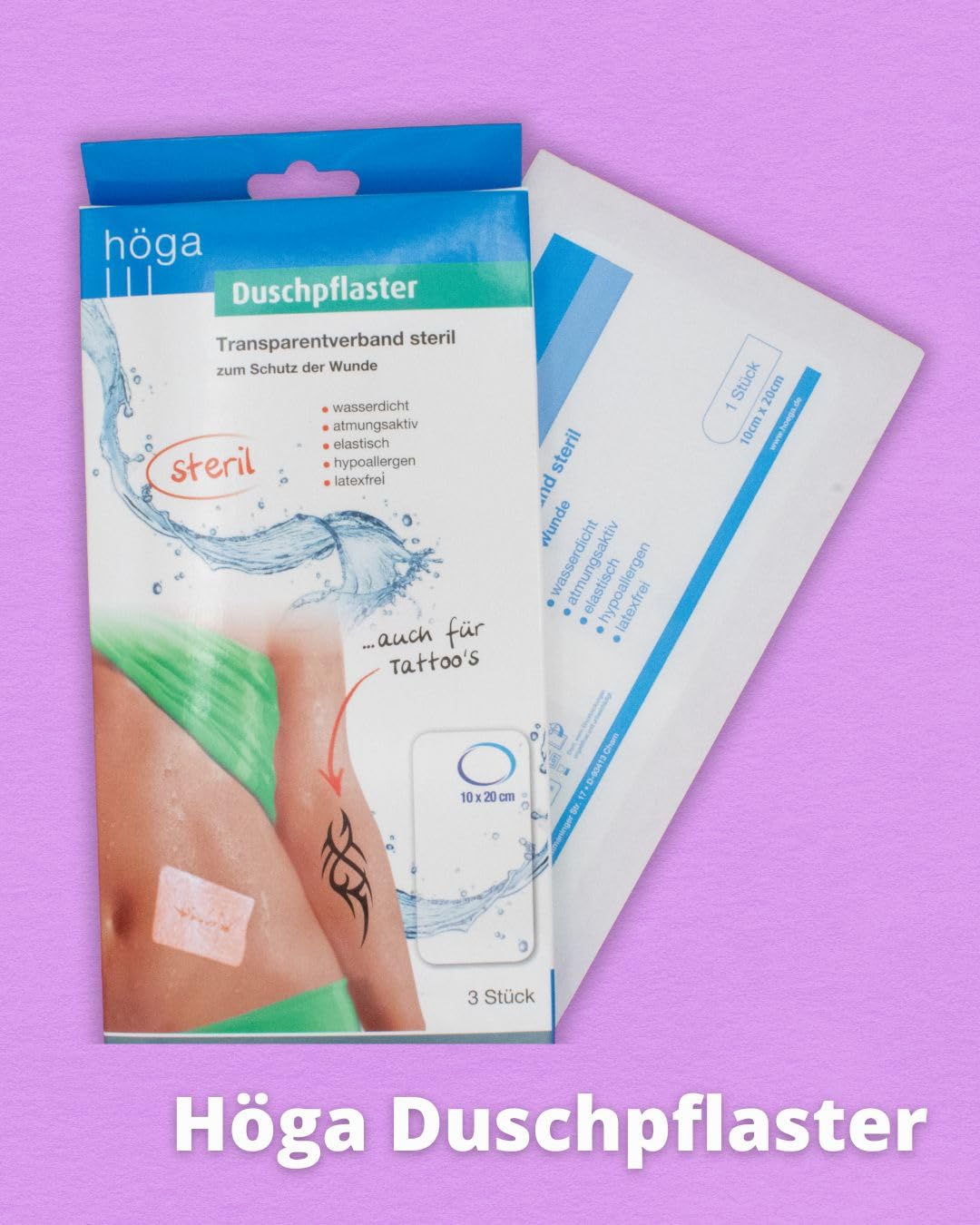 Höga Duschpflaster, Transparentverband steril, 10cm x 12cm, 50 Stück