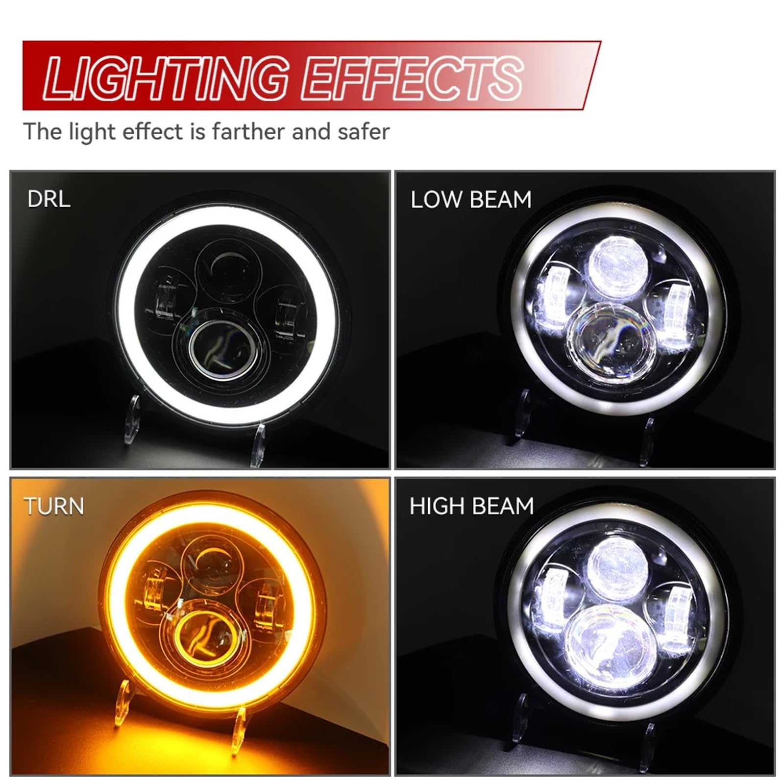 Bombilla Coche Para Wrangler Para Hummer Faro LED Bombilla LED | Accesorios redondos para coche JK TJ H1 H2 2 uds.