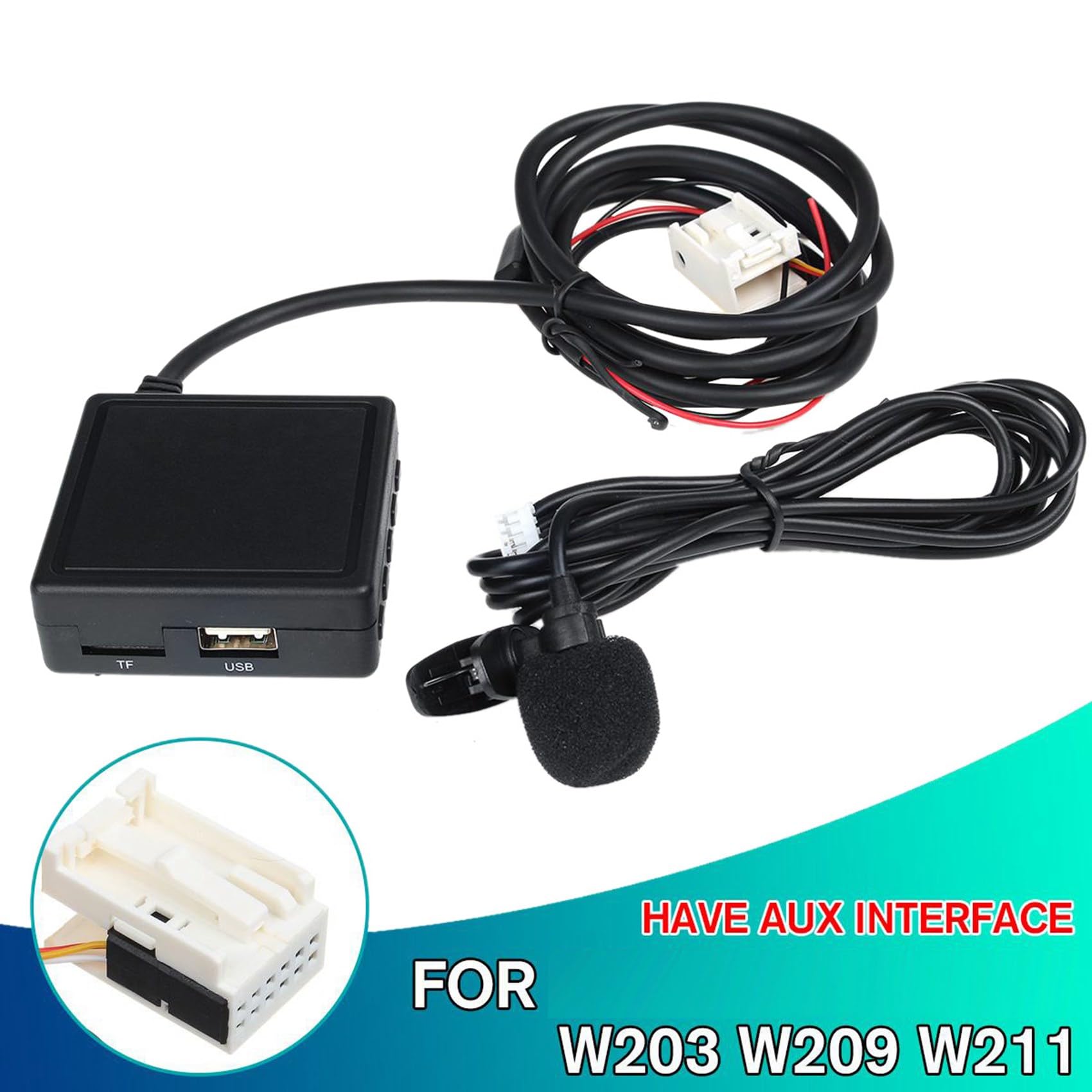 rieder 2 x Bluetooth bezprzewodowy zestaw głośnomówiący adapter AUX do W203 W209 W211 adapter do telefonu