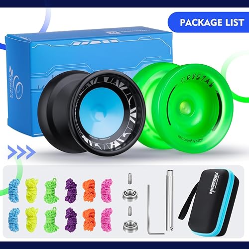 Miniatura 6 de MAGICYOYO Yoyo profesional de giro de dedo, truco de doble propósito, Yoyo Yo sensible y no responde para todos los niveles + 12 cuerdas de repuesto