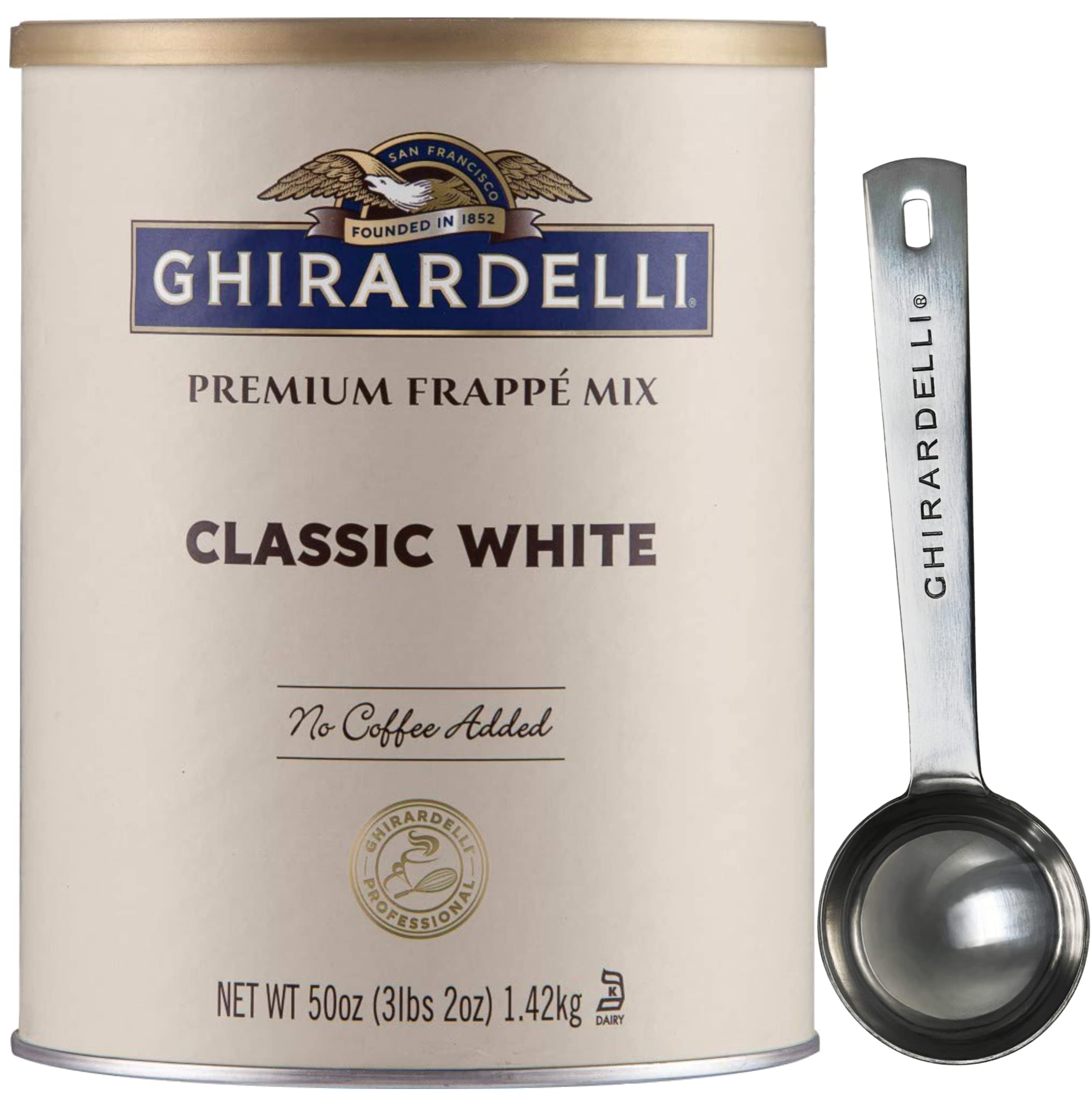 Ghirardelli - Classic White Premium Frappé 3.12lbs with Ghirardelli Stamped Barista Spoon