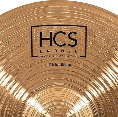 Miniatura 8 de Meinl Cymbals Par de Hihat de 15 pulgadas (Hi Hat) - Bronce con acabado tradicional HCS para batería, fabricado en Alemania, (HCSB15H)