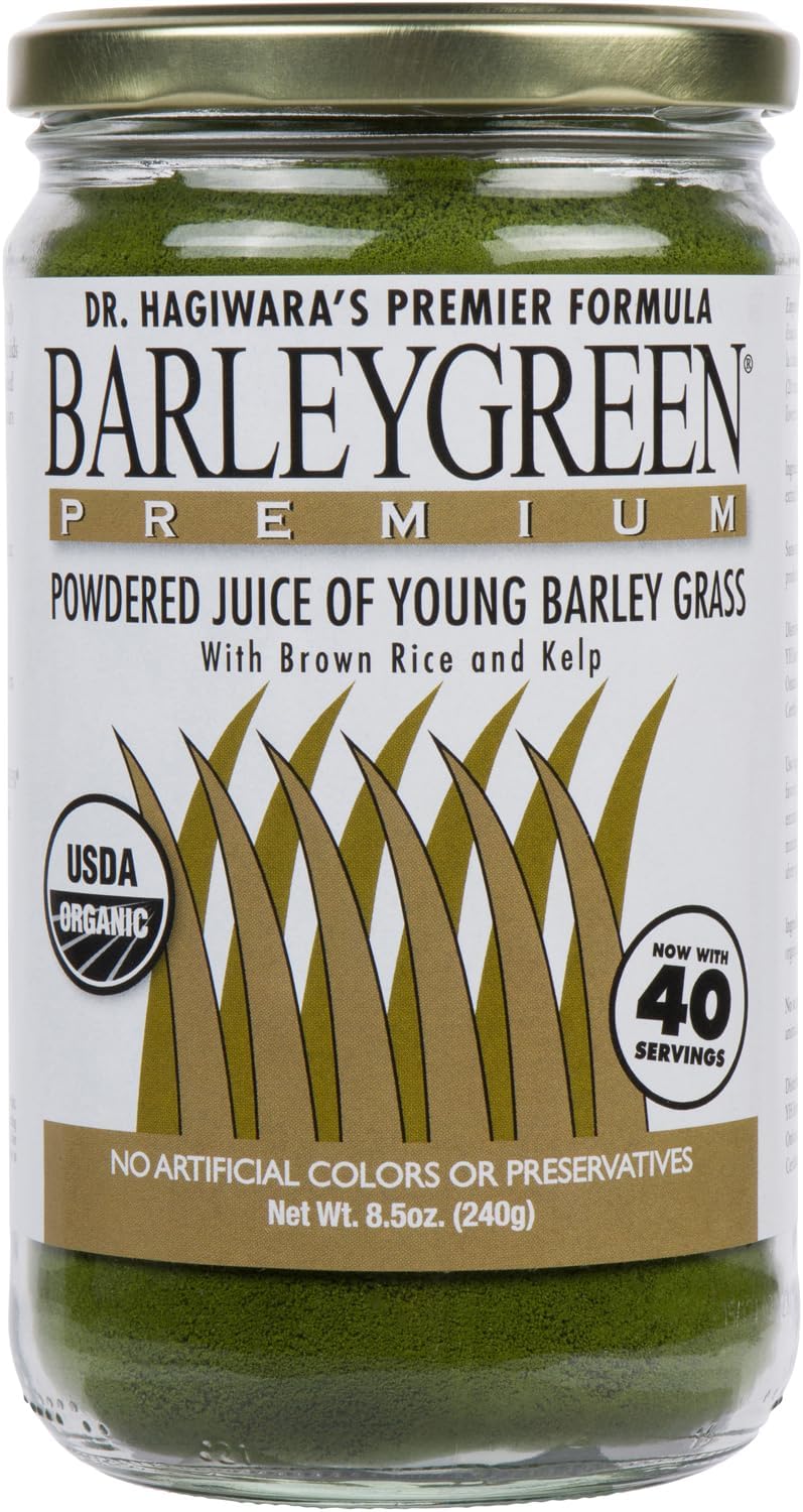 Dr. Hagiwara's Original Premium w/Kelp - Organic Barley Grass Juice Powder 8.5oz (240g) - 40 Servings