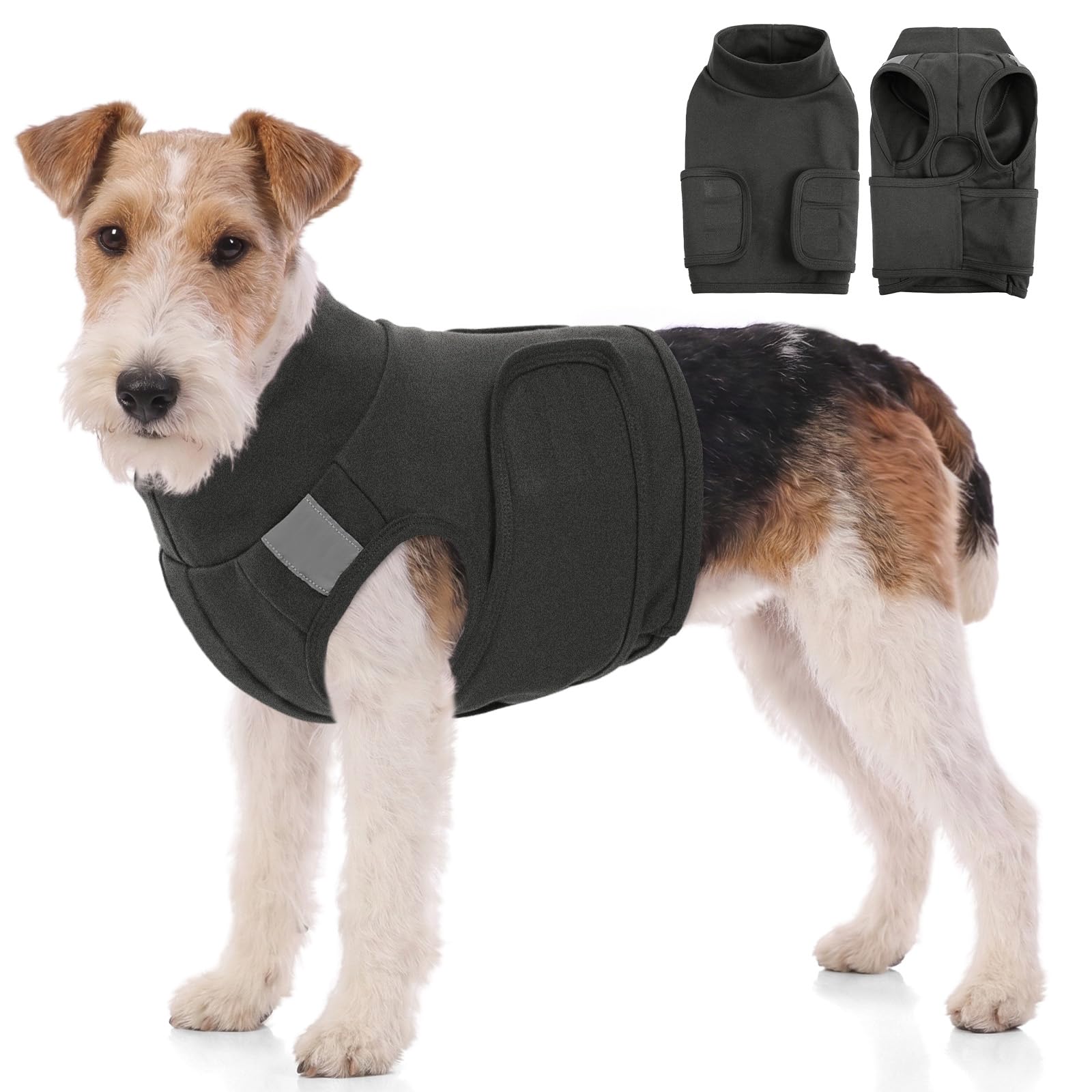 Gilet anti-anxiété pour chien veste Thunder douce et respirante gris