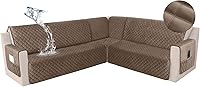 Vista 44 de HDCAXKJ Funda impermeable para sofá modular esquinero, de terciopelo en forma de L, para mascotas y perros, suave, resistente, en forma de U, juego