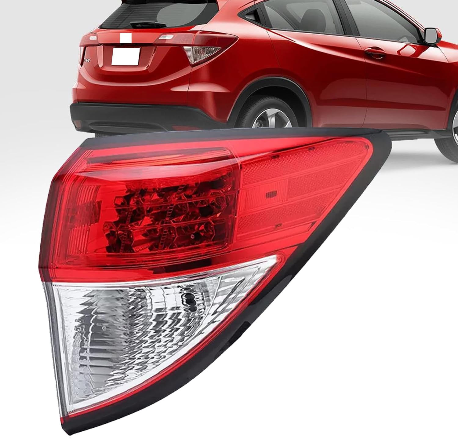 LED Tail Light Assembly Fit for 2016-2018 Honda HRV HR-V,Taillight Brake Lamp Rear Light Replacement Left Outer Side Transparent Lens #HO2804109