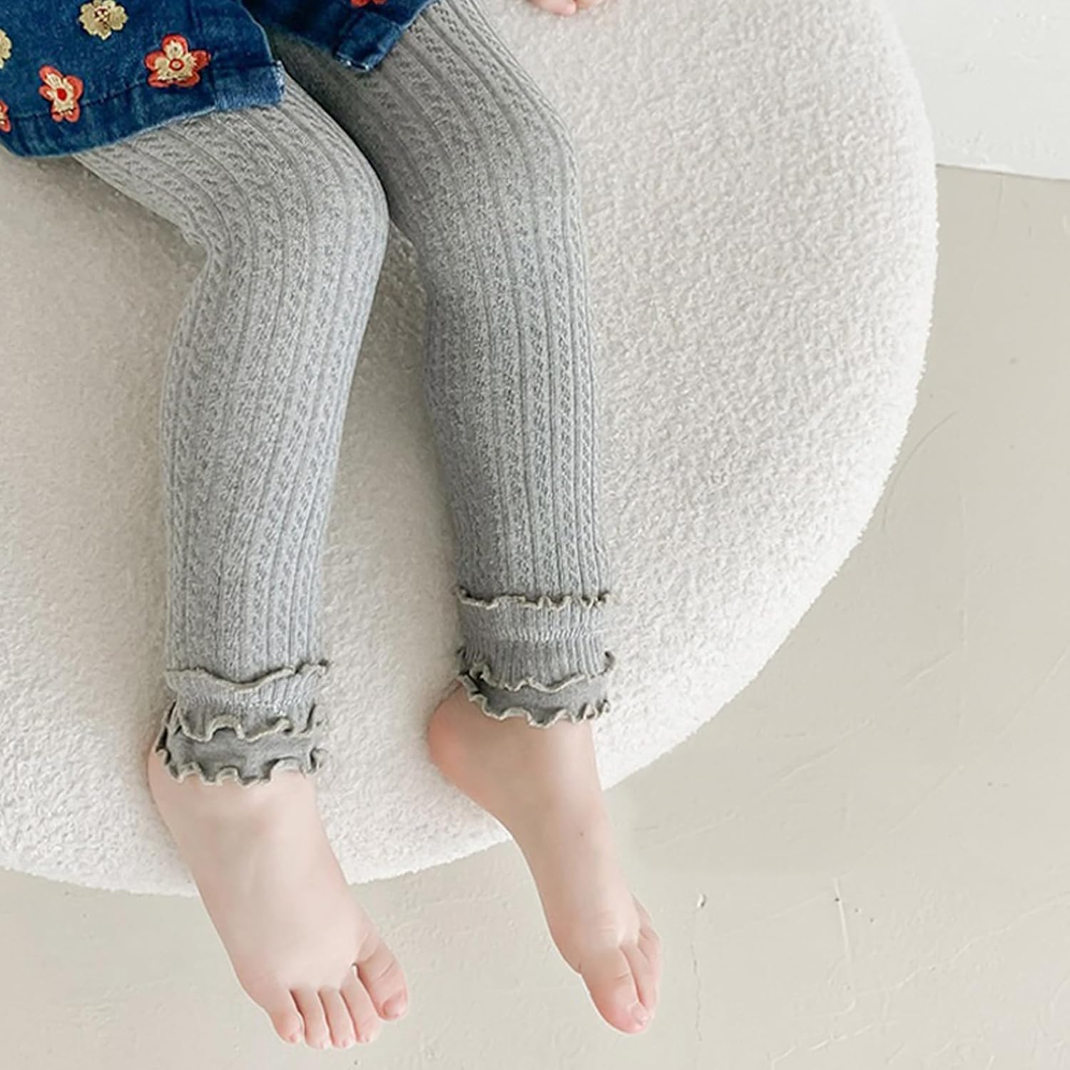 Toddler Baby Girls Winter Fleece Lined Leggings Knit Thick Warm Full Length Tights Basic Velvet Pants - Image 7