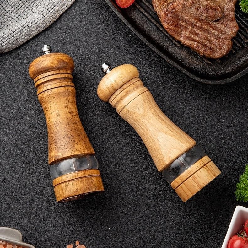 Młynek do pieprzu dębowego, ręczna butelka na przyprawy, wysokiej jakości, czarny młynek do pieprzu, do domu, kuchni, restauracji i spotkań na świeżym powietrzu