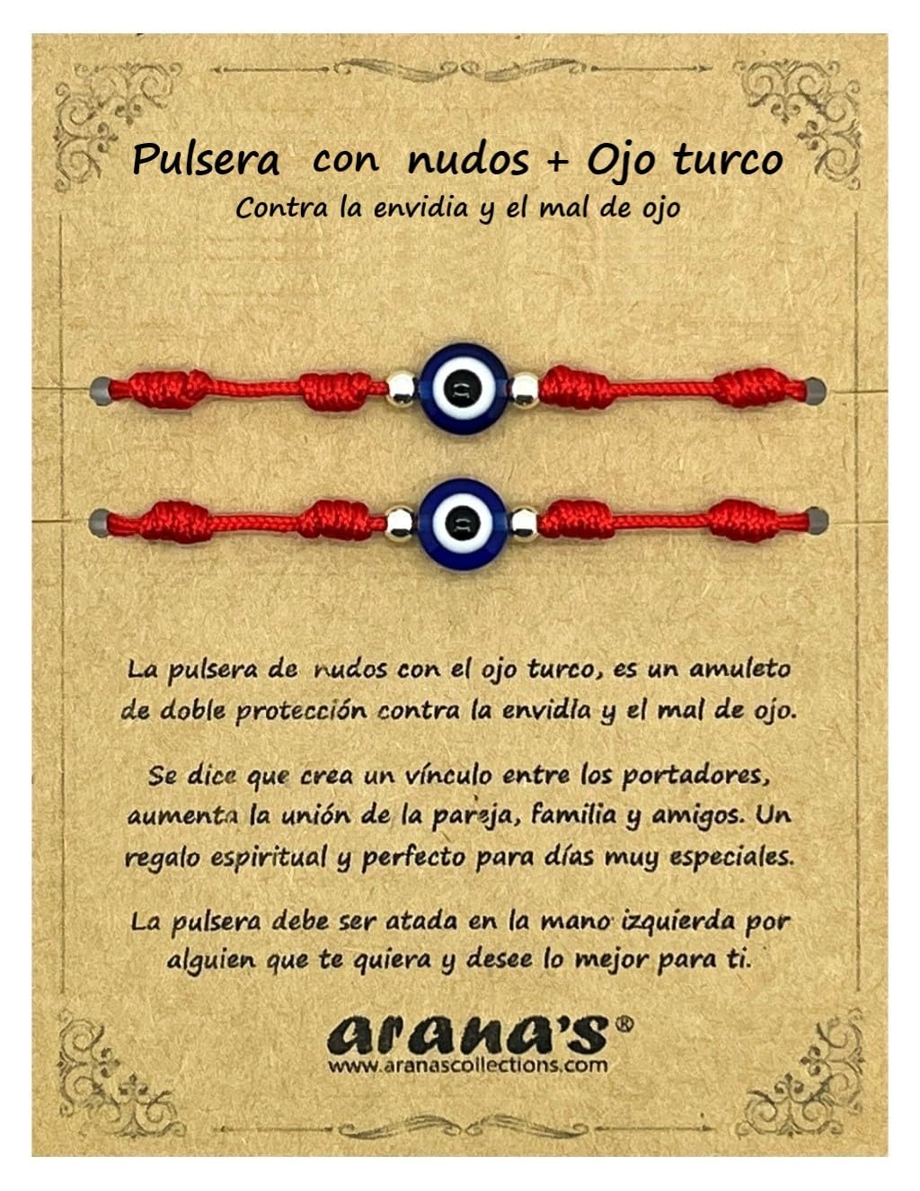 arana's Pulsera 7 chakras de nudos con ojo turco mujer hombre niñ...