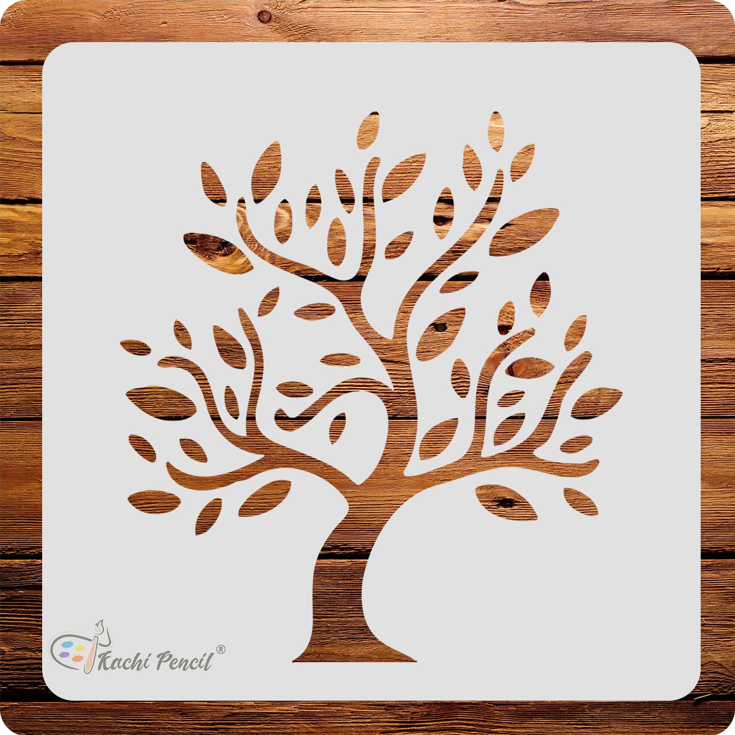 Leaf on Tree Stencils, Size 6 x 6 Inch, Reusable for Painting, Fabric, Glass, Wall & Craft Projects-picture-32