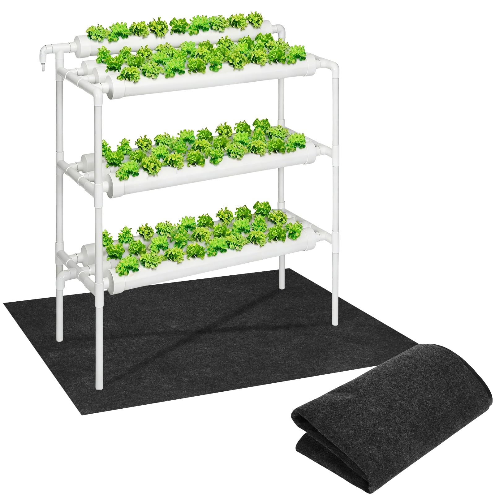 HFYZZ 23.6" x 43.3"Hydroponics Growing Stand Mat, Under Hydroponics Growing System Kit Pad with Non Slip Backing, Protective Water Bucket Mat for Indoor Outdoor Plant