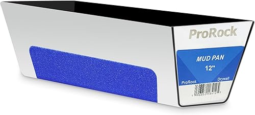 Sartén para barro de paneles de yeso de 12 pulgadas de acero inoxidable soldado con arco helicoidal base ajustable + agarre fácil de limpiar