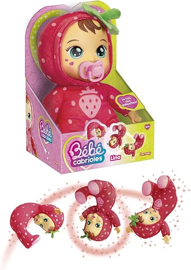 Lansay Mon Bébé Cabrioles Lina la Fraise Interactive et Souple
