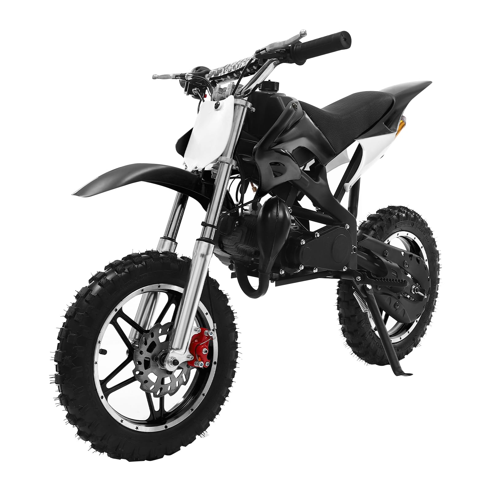 49ccm Kinder Dirt Bike Mountainbike 100KG Maximale Tragfähigkeit 10 Zoll Kinderfahrrad Cross Bike Für Straße/Gelände/Park (Schwarz)