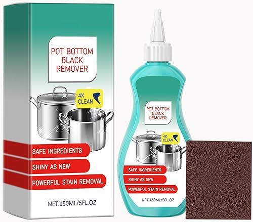 Gel limpiador de ollas y sartenes, gel de limpieza de fondo de olla mágica, limpiador resistente de 5 onzas líquidas para estufa y utensilios de