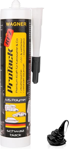 Wagner ProTack KFZ Hochleistungskleber schwarz 310 ml | entwickelt für Auto, Boot, Wohnmobil und Caravan | Ersetzt Schrauben und Schweißnähte durch dauerhafte, vibrationssichere Verklebungen - 1