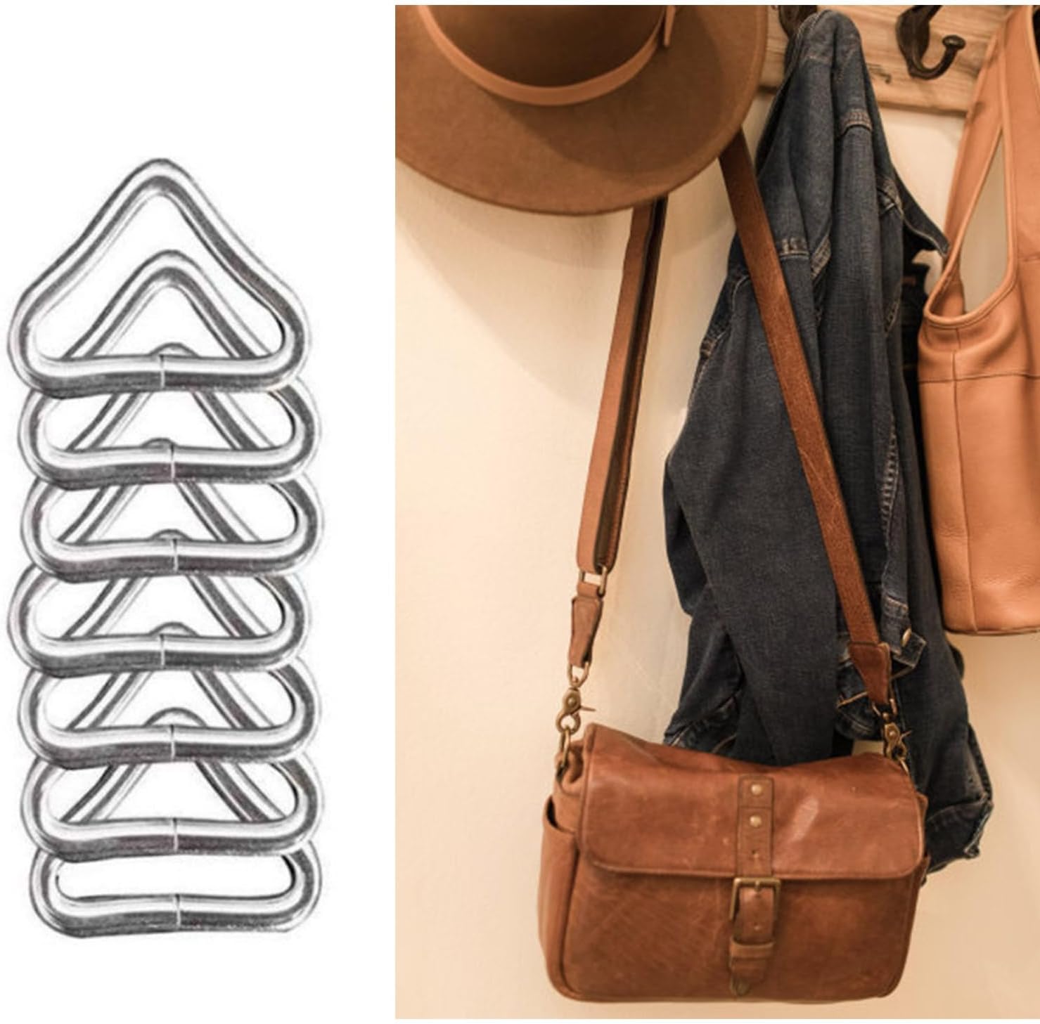 100Pcs 3.8cm Metal Triangular Rings Buckles For Trampoline Replacement Parts Repair Bag Belt Strap Repair Clothing Buckles