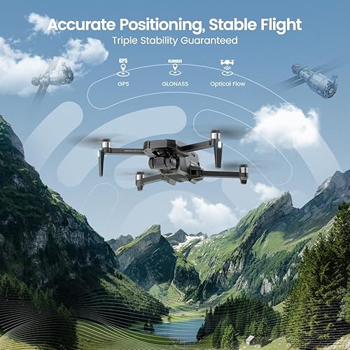 Miniatura 5 de Holy Stone HS720R 3 Baterías 3 Axis Gimbal GPS EIS Drones con cámara para adultos 4K, dron FPV compatible con la FAA con RID incorporado, rango de