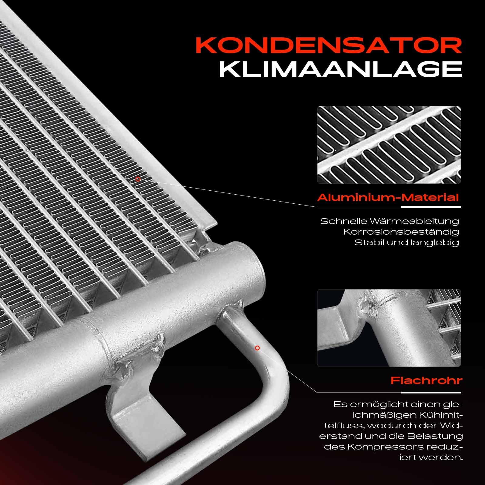 Frankberg Kondensator Klimaanlage Kompatibel mit 4C 960 2013-2020 Giulietta 940 2010-2020 Nemo AA 2008-Heute Punto 199 2008-Heute CorsaD S07 2006-2014 Replace# 13310103