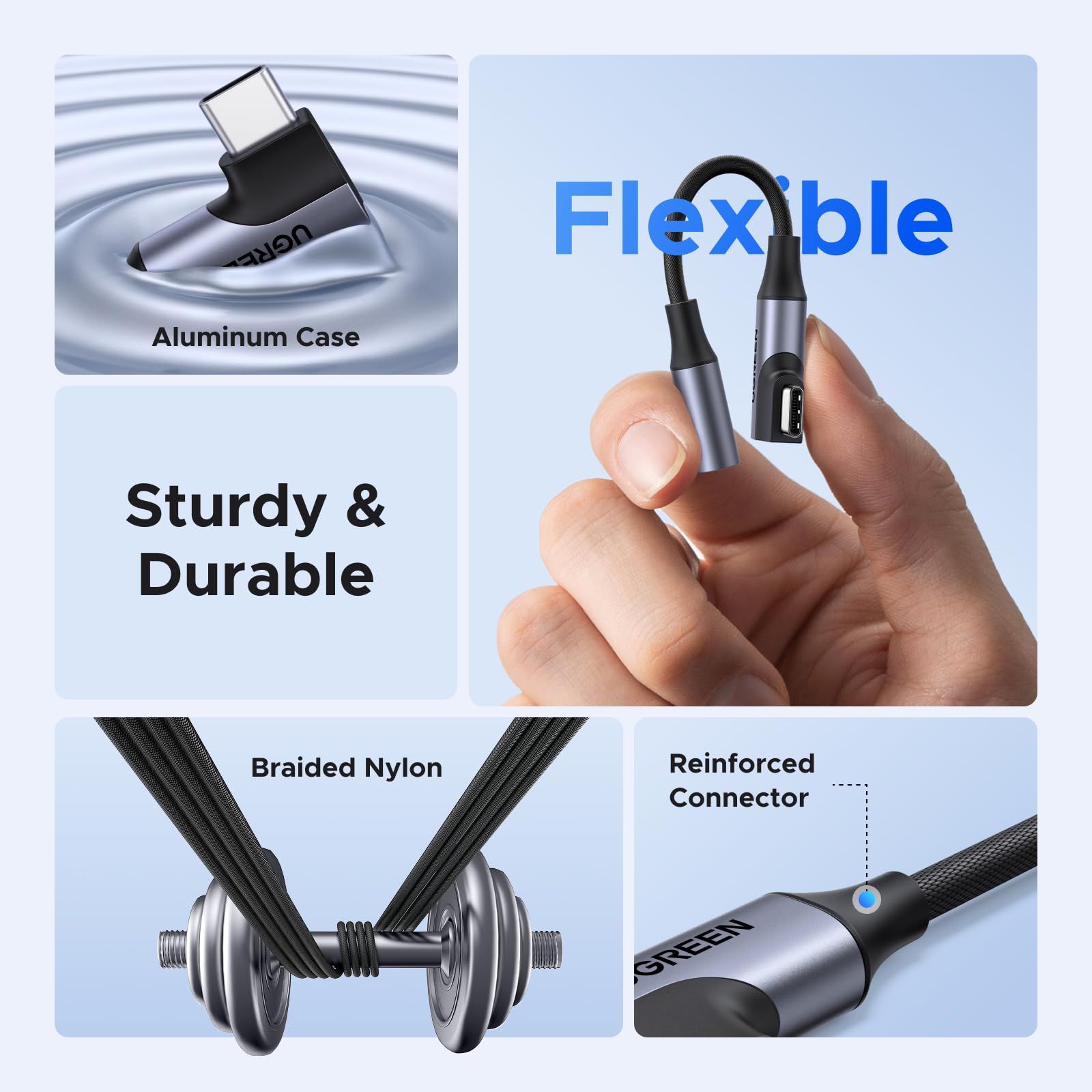 UGREEN – adapter USB-C na wtyk jack 3,5 mm pod kątem 90 stopni, adapter USB-C na słuchawki 3,5 mm z układem DAC, kompatybilny z iPhone'em 17 serią Galaxy S 25, iPadem i komputerami Mac | z chipem DAC, kompatybilny z iPhone 17/17 Air/17 Pro/17 Pro Max, ser