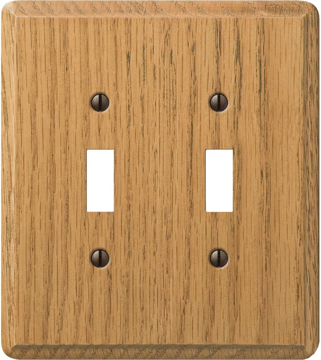 Amertac 901ttl 2切り替えライトオークソリッド木製ウォールプレート