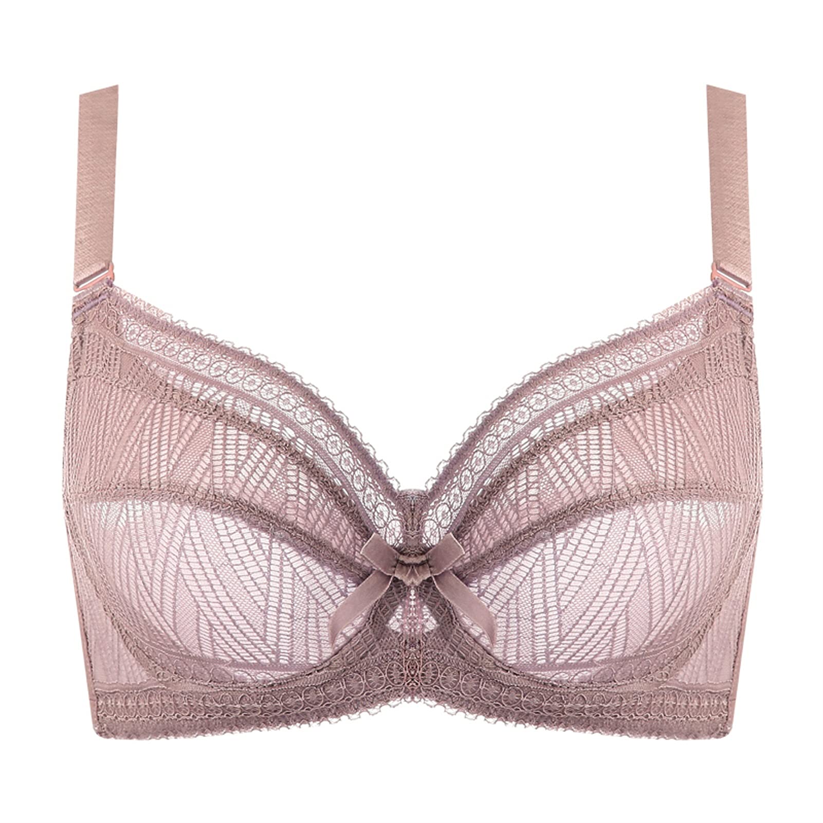 Sujetador minimalista para mujer, brasier diario de encaje de figura completa, talla grande, cobertura completa sin relleno, bralette (color :