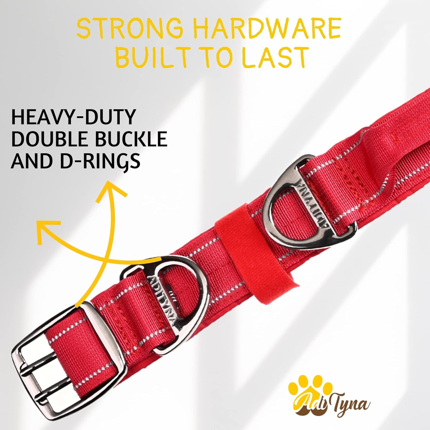 Heavy Duty Dog Collar for Medium Dogs with Handle and Bungee Dog Leash 6ft