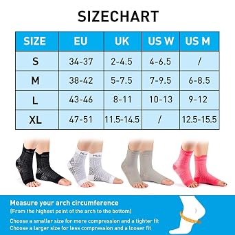 HUEGLO 4 Pairs Compression Socks Foot Wraps Ankle Brace