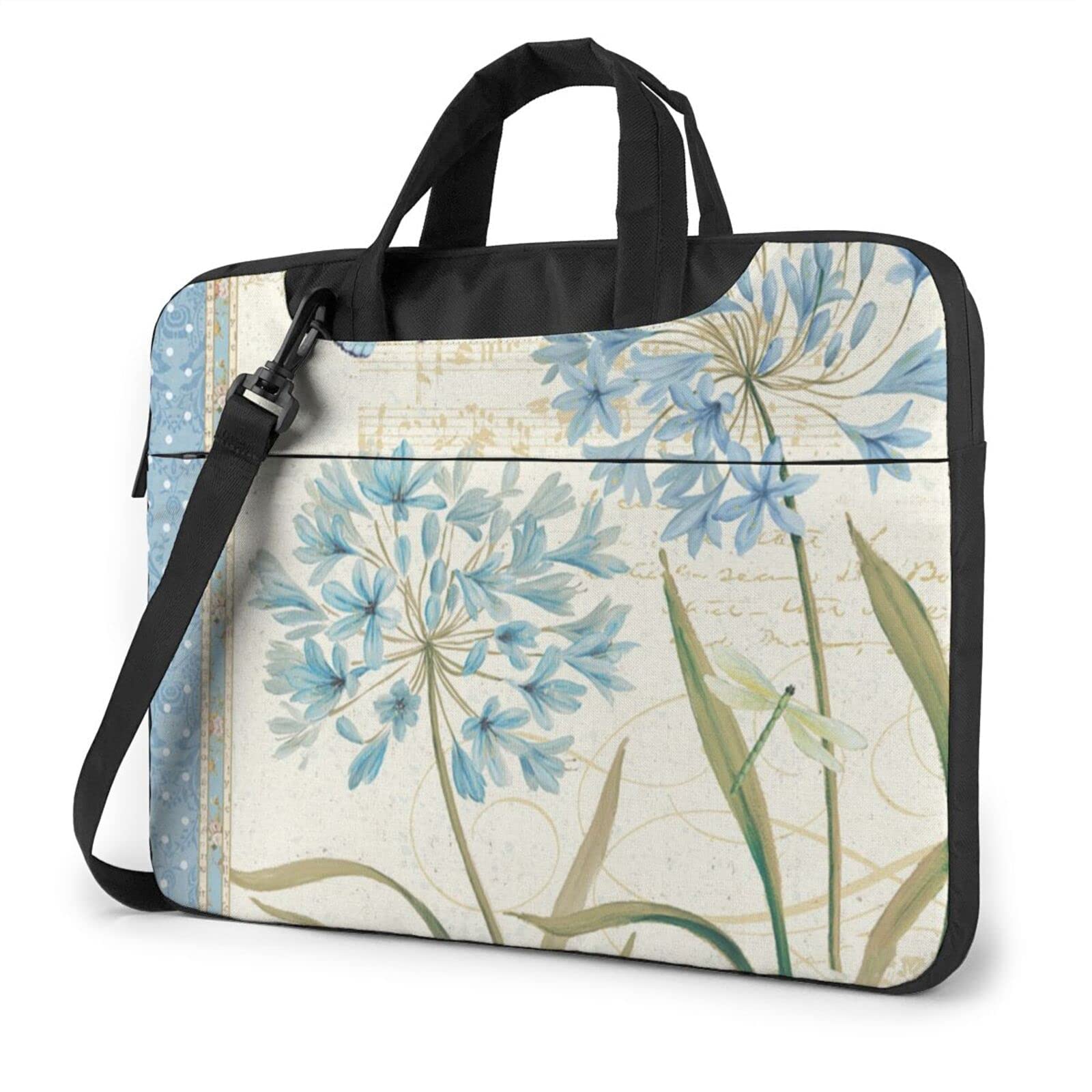 Borsa Per Laptop 15.6 Pollici Stampa Floreale Retrò - Custodia Con Tracolla, Tasche Multiple - Ideale Per Lavoro E Viaggi - Foto 9