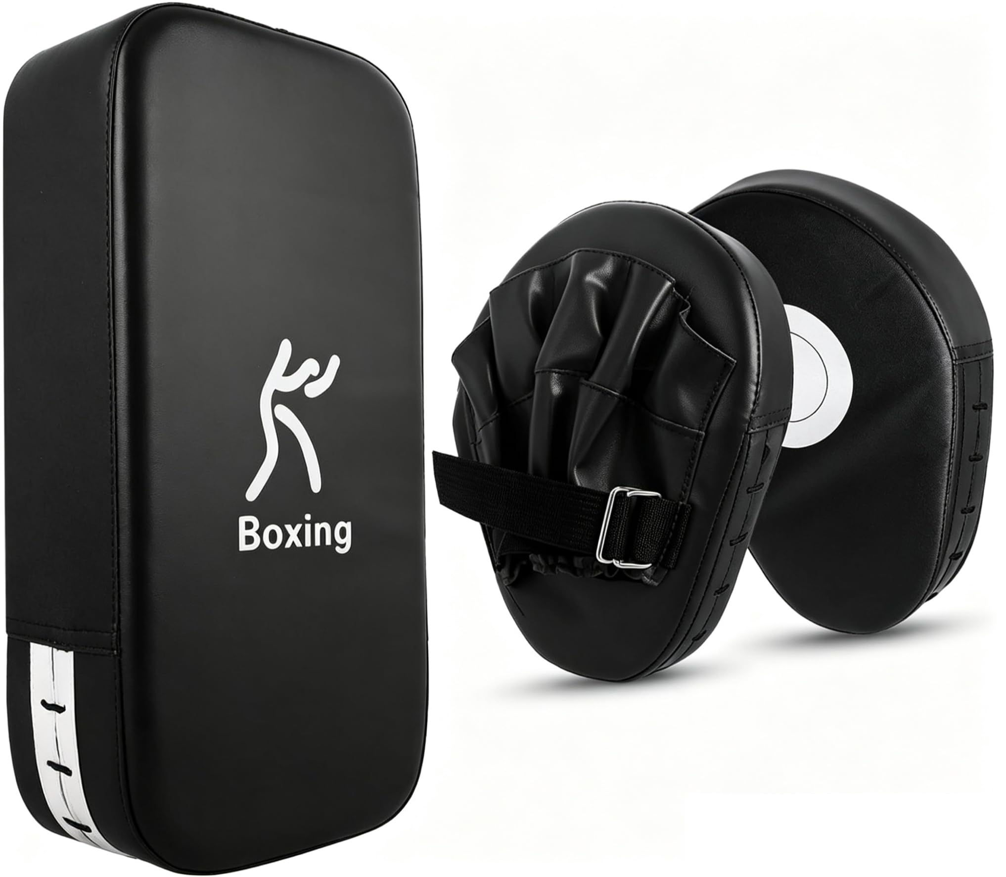 YUTRONE Boxing Pads Mitts Kick Pack Set 2 in 1 Boxing Gloves and Thai Pads Karate Pad Taekwondo Sparring Gloves Martial Arts MMA Punching Mitts Boxing Set for Adult
