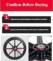 Vista 3 de (1PR, negro) Rueda de repuesto de rueda trasera de 24 x 1 pulgadas, conjunto de rueda trasera para sillas de ruedas de 16-18-20 pulgadas, piezas