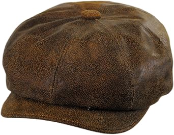 Jaxon Hats Leather Newsboy Cap