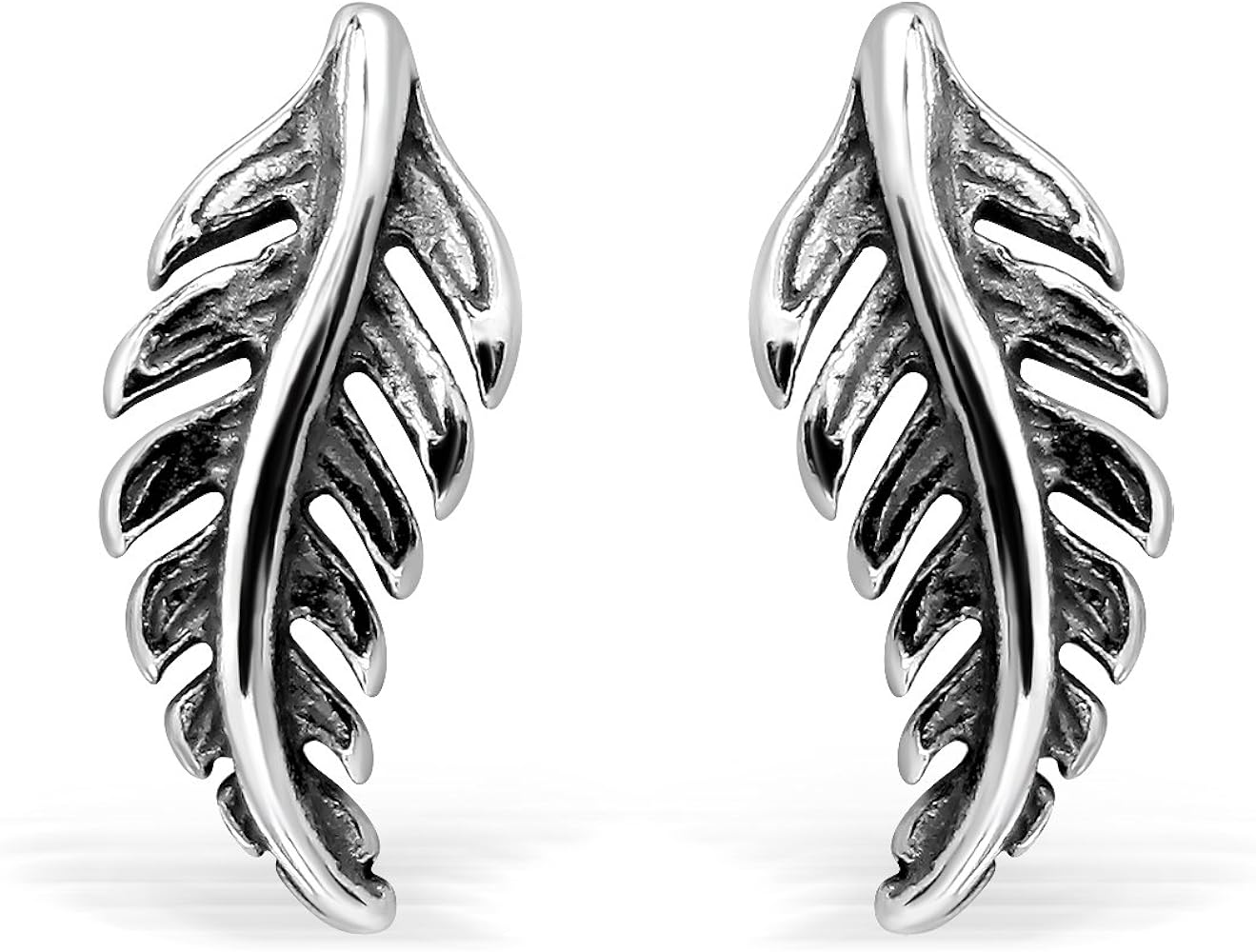 Orecchini a forma di foglia di felce in argento sterling, orecchini a forma di foglia rampicante