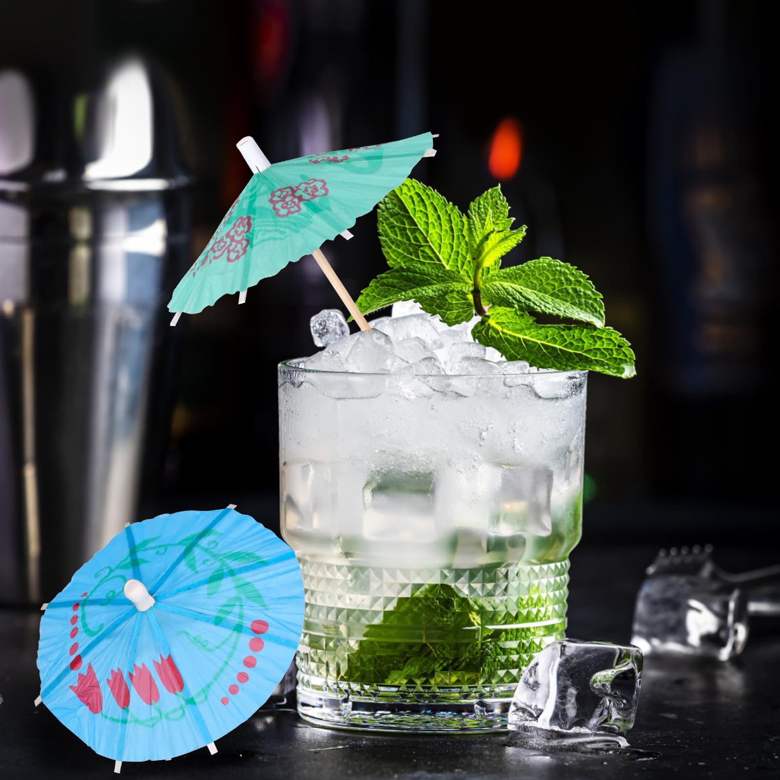 Cocktail Drank Paraplu Picks Tandenstokers Kleurrijke Papieren Tandenstokers Par