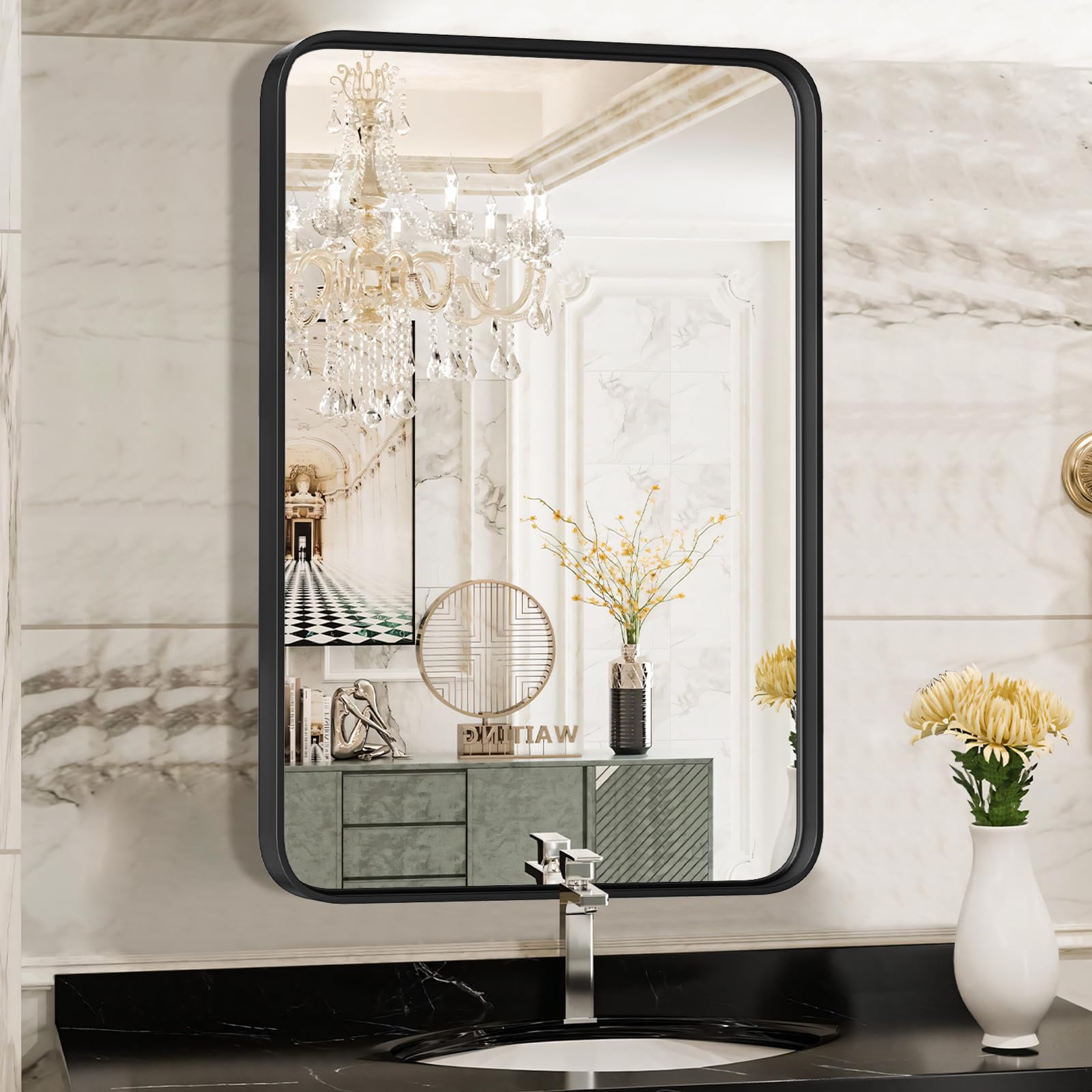Photo 1 of NEWBULIG Arched Bathroom Mirror, 24x40 Inch
