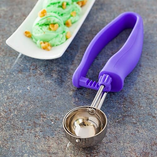 Miniatura 6 de Cucharón de porciones de acero inoxidable de agarre cómodo con mango ambidiestro