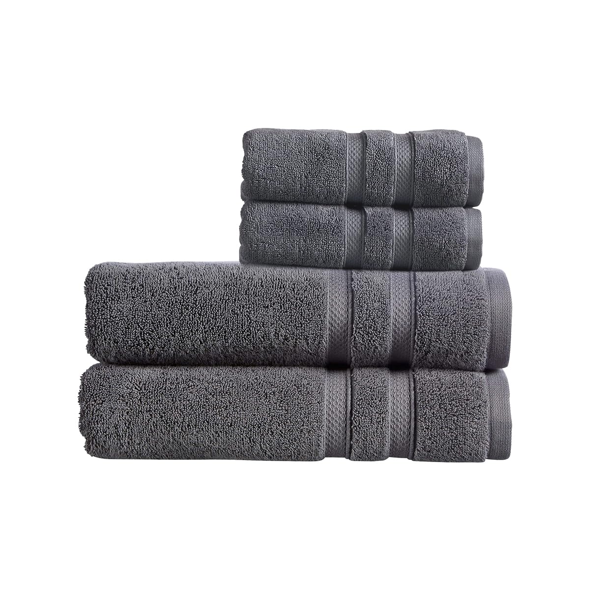 Christy Chroma Bath Sheet Set | Set of 4 | 2 Hand Towels 2 Bath Sheets | Highly Absorbent Heavyweight 675GSM | Bold and Bright | Soft Smooth Shower Towels | 100% Cotton | Ash Grey