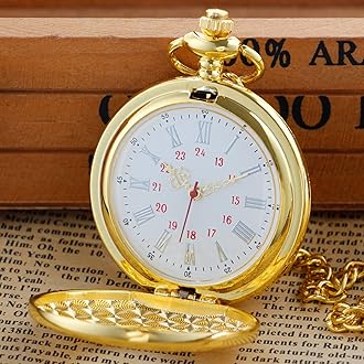Hollowed Out Quartz Pocket Watch for Men, Arabic Numerals White Dial Pocket Watches, Quartz Pocket Watch with Chain for Christmas Graduation Birthday Gifts Fathers Day