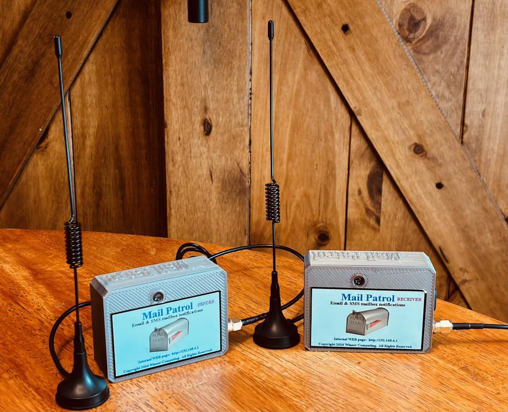 Mail Patrol Long Range - Mailbox Alert Notification System (Compatible with Alexa) (LORA - Long Range - up to 1 Mile Range from House to Mailbox)