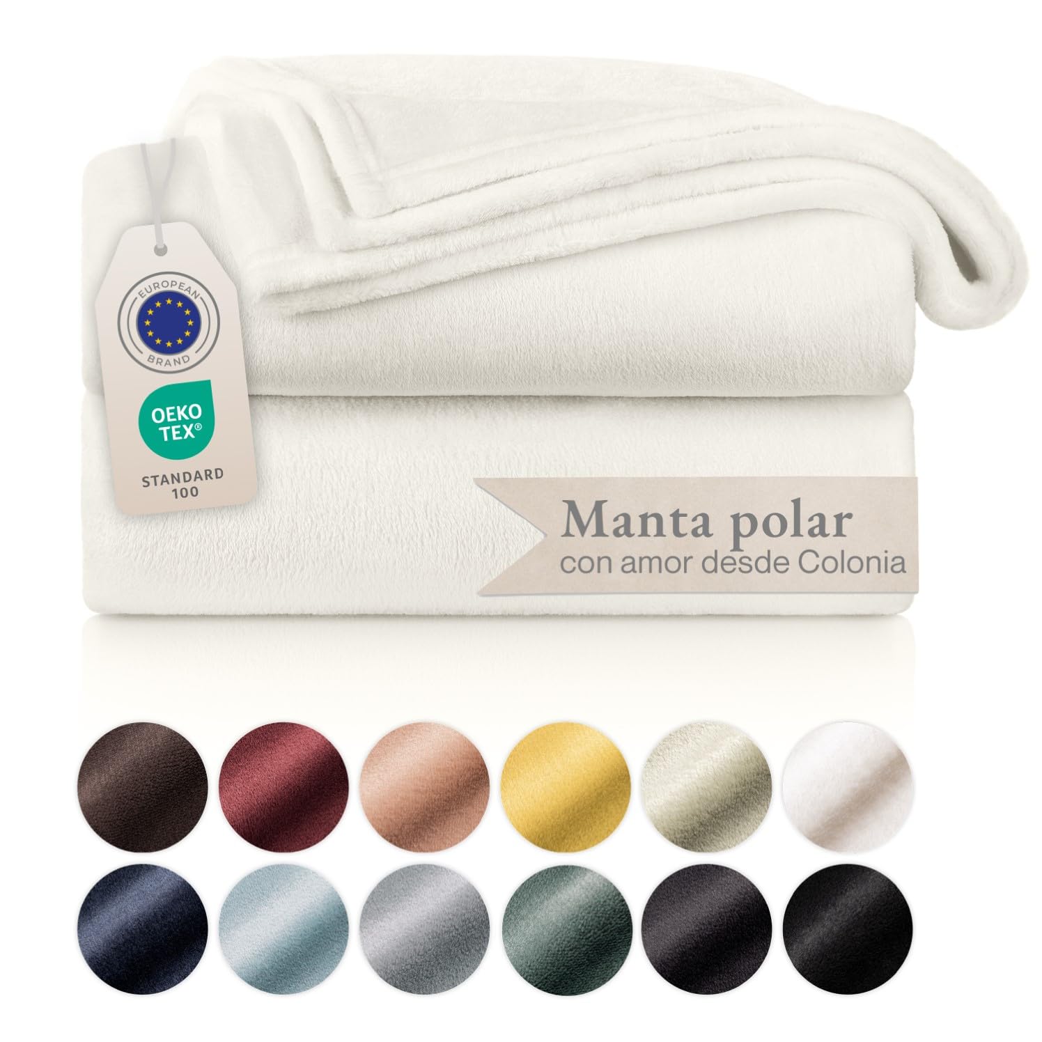Blumtal Mantas para Sofá de Franela Suave y Acolchada - Manta Polar 100% Microfibra Extra Suave, Manta de sofá, de Cama o de Sala de Estar, Blanco, 130 x 150 cm