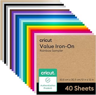 Cricut Transferfolie | 40er Paket | 30.5cm x 30.5cm (12" x 12") | Thermotransfervinyl-Blätter | Für alle Cricut Schneidemaschinen geeignet