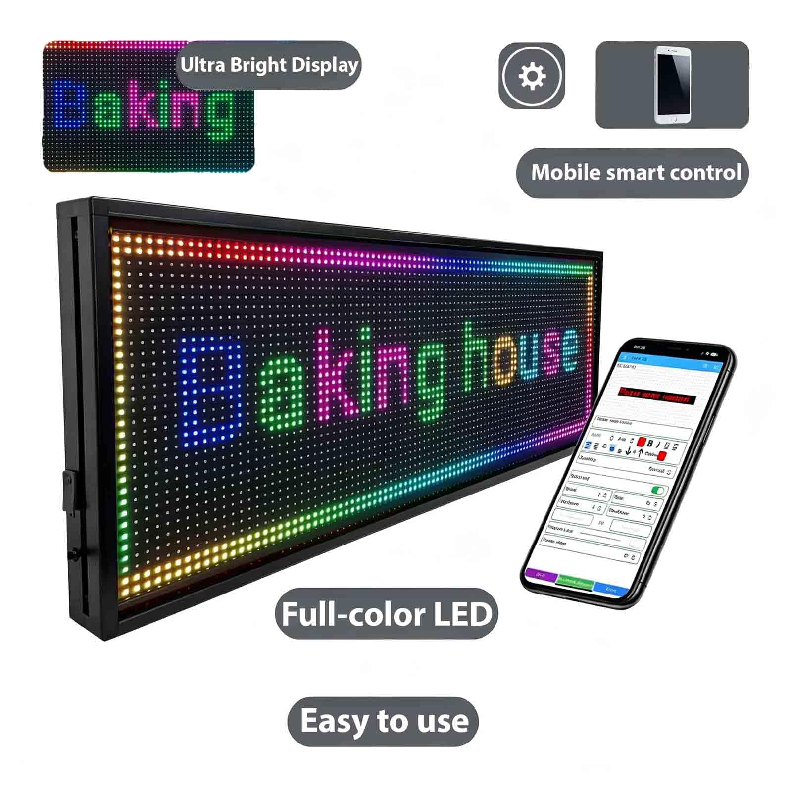 Przewijany programowalny znak LED, P4 Outdoor Digital Word Led Ticker Pantalla Para Publicidad USB Wifi jasna reklama włączona kontrola plakat wyświetlacz małe światła tablicy ogłoszeń 90 cm ×