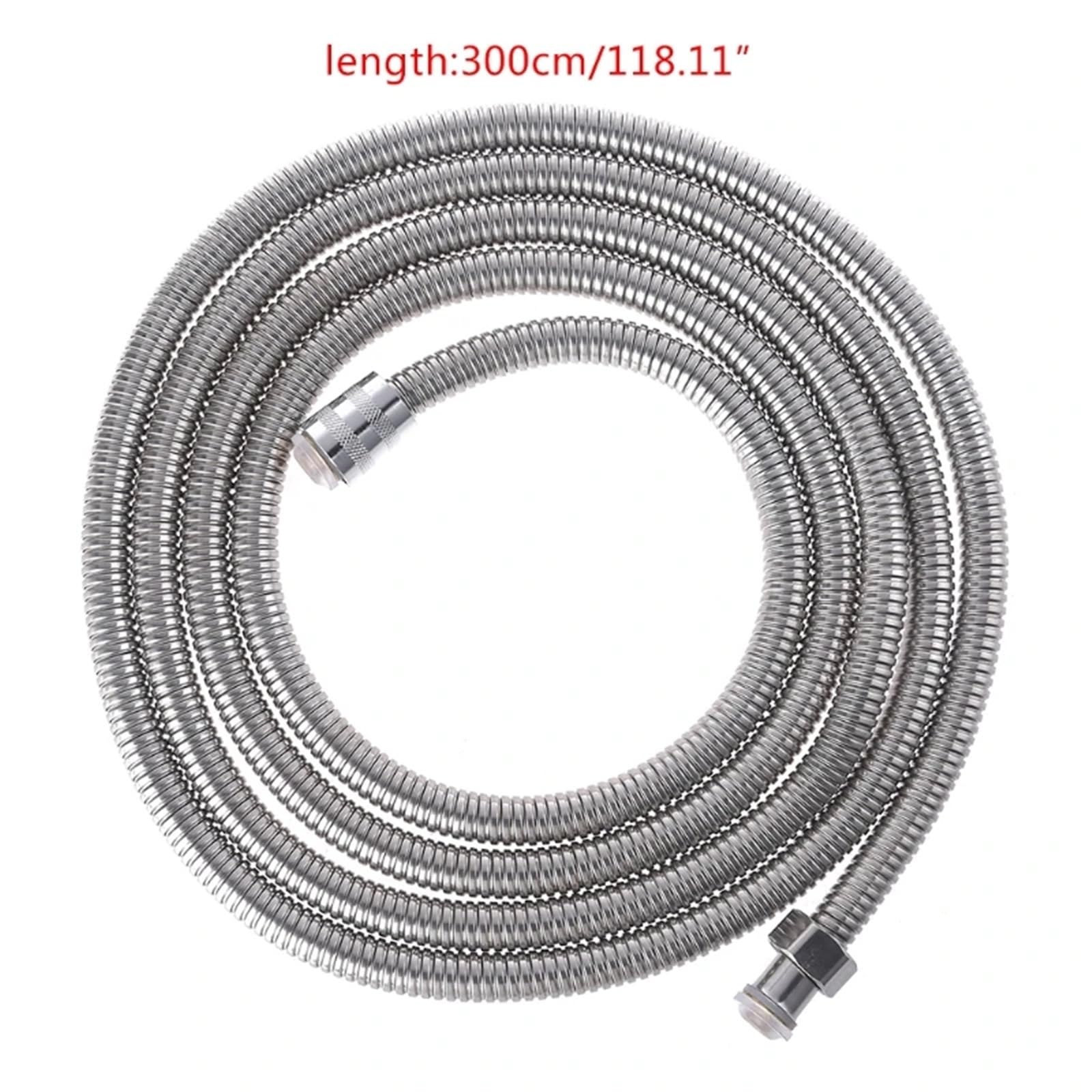 manguera de ducha flexible, Flexo de Ducha Acero Inoxidable Plata 300cm