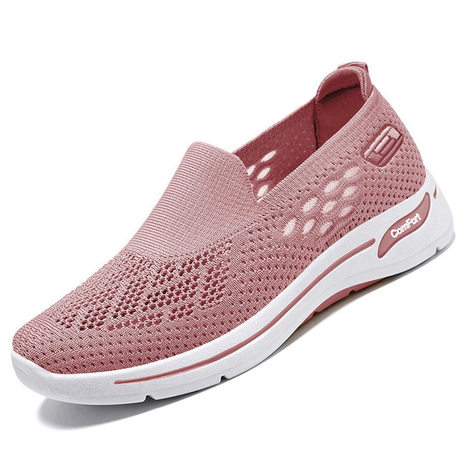 Zapatos ortopédicos para caminar para mujer, tejido de malla, ortopédicos, sin cordones, suela suave, refrescantes, cómodos, ligeros, transpirables, tenis al aire libre, deportes, manos libres