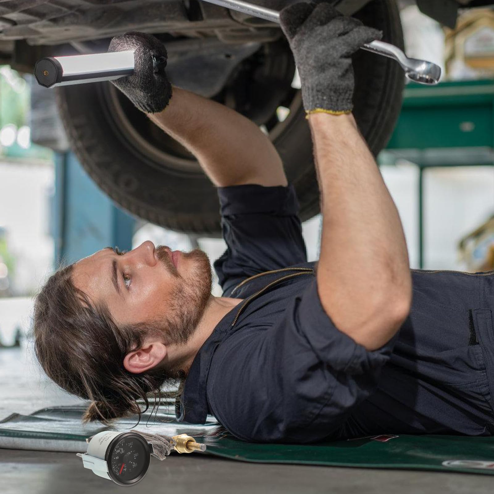 Misuratore Metallo Acqua per Meccanico con Temperatura Sensore 52mm e in Abs Indicatore Auto Veicoli, per Riparazioni Fai-da-te