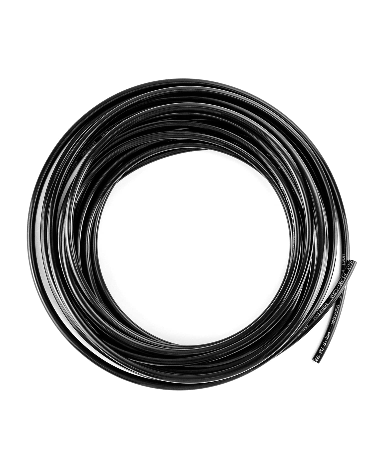 QWORK® Tubo Flessibile Aria in Poliuretano per Compressore, PU Tubo Pneumatico dell'Aria 6mm OD 4mm ID, 10 Metri, Nero
