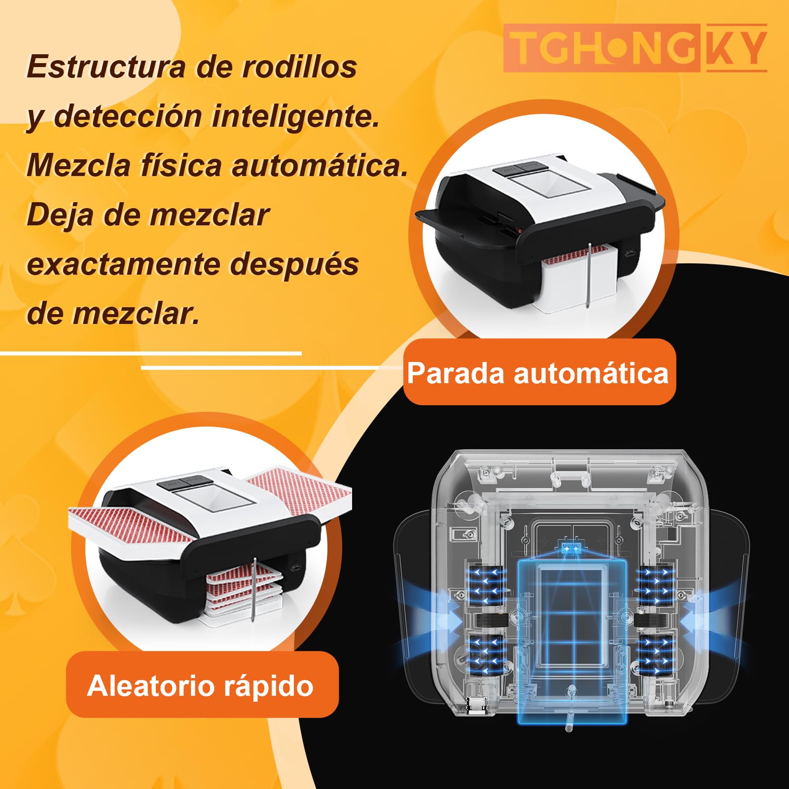 1 a 2 Barajas Barajador de Cartas Automático para UNO Texas Hold 'em Barajador Automático de Cartas Eléctrica para Jugar a Bridge, Blackjack Juegos De Cartas para Viajes y Fiestas Familiares