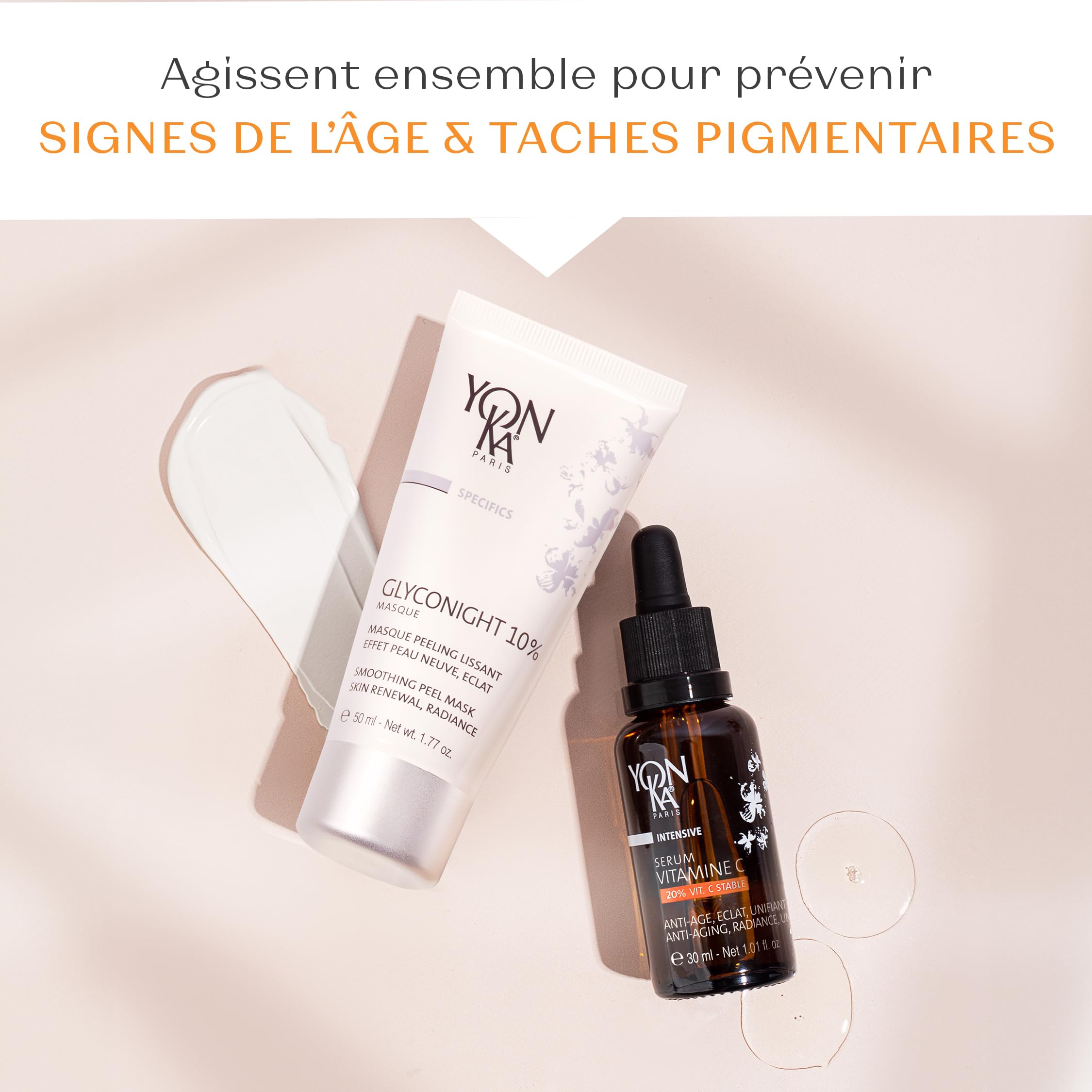 Yonka Sérum Vitamine C 30ml - Texture Huile - Anti-Âge, Éclat et Unifiant Illumine et Réduit les Taches - 20% de Vitamine C Stable - 99,9% d’Ingrédients d’Origine Naturelle