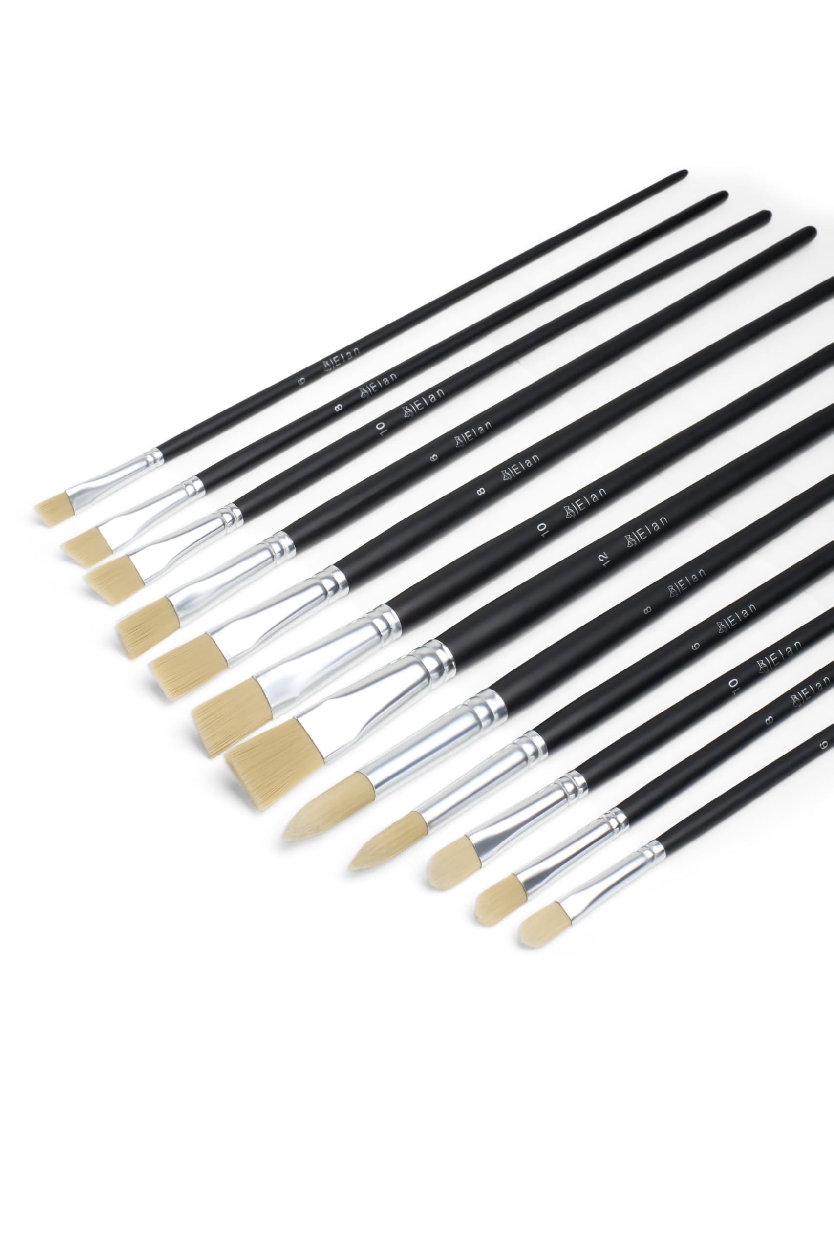 Juego De 8 Pinceles Para Pintura Acrílica Filbert Tips Nylon
